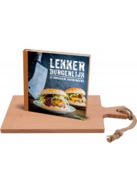 Giftset - Puur Hout Serveerplank 38cm - Incl. Kookboek "Lekker Burgerlijk"